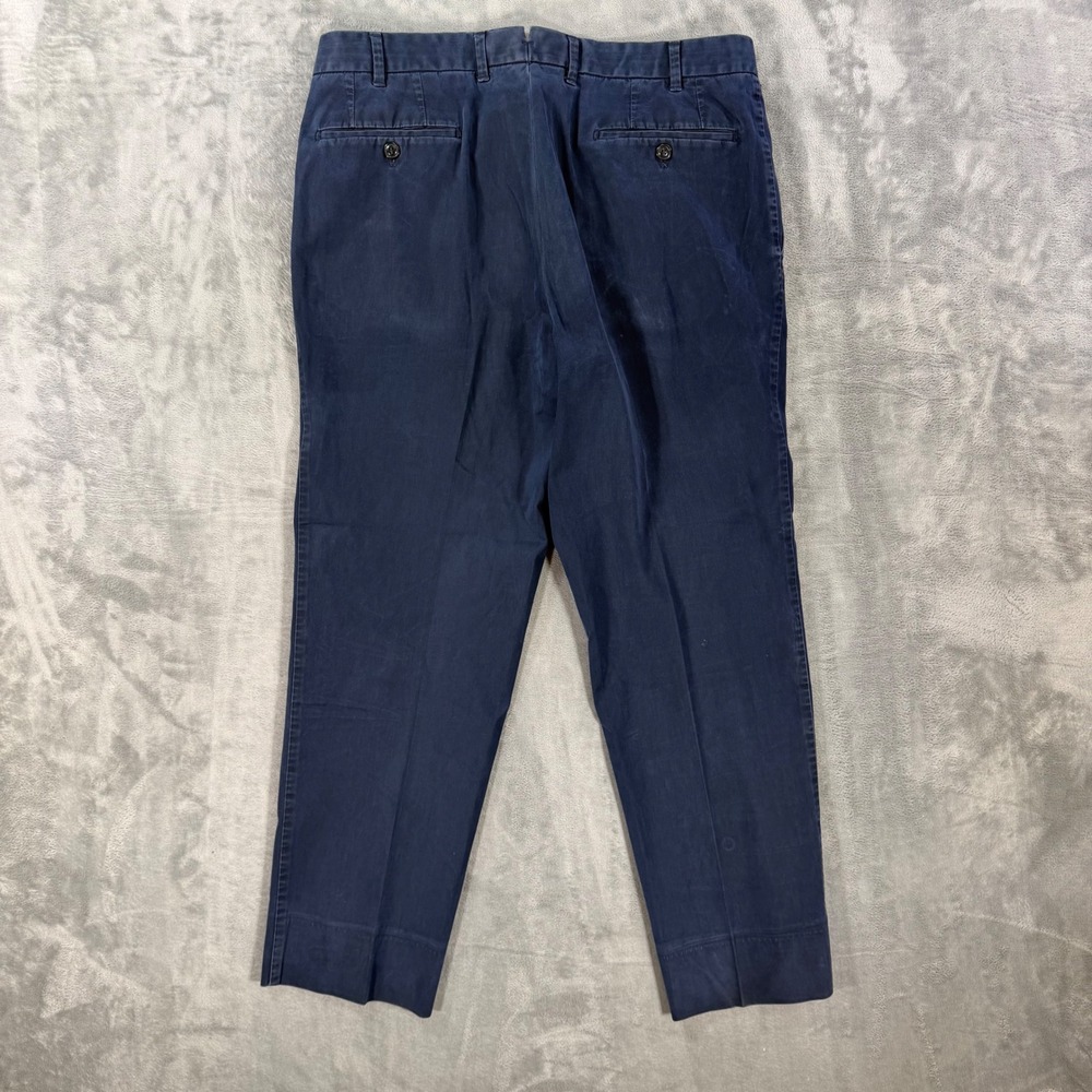 Hiltl Trousers Mens Size 36x29 Navy Blue Chino Pants Casual Formal - Picture 2 of 9